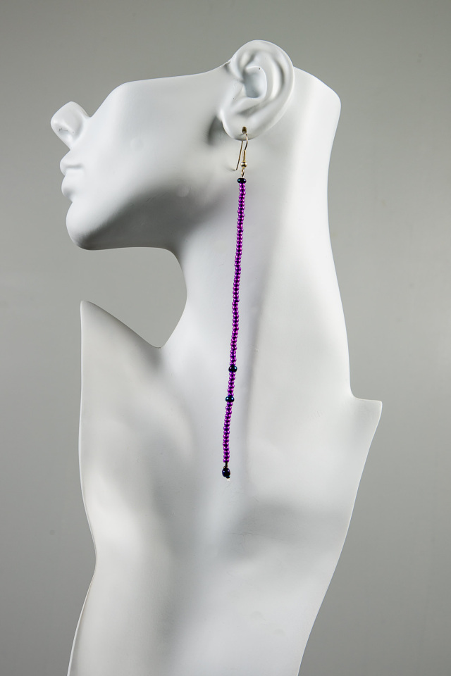 Long Glass Seed Bead Dangle Earrings by Adrienne Belafonte ...
 Adrienne Belafonte Biesemeyer