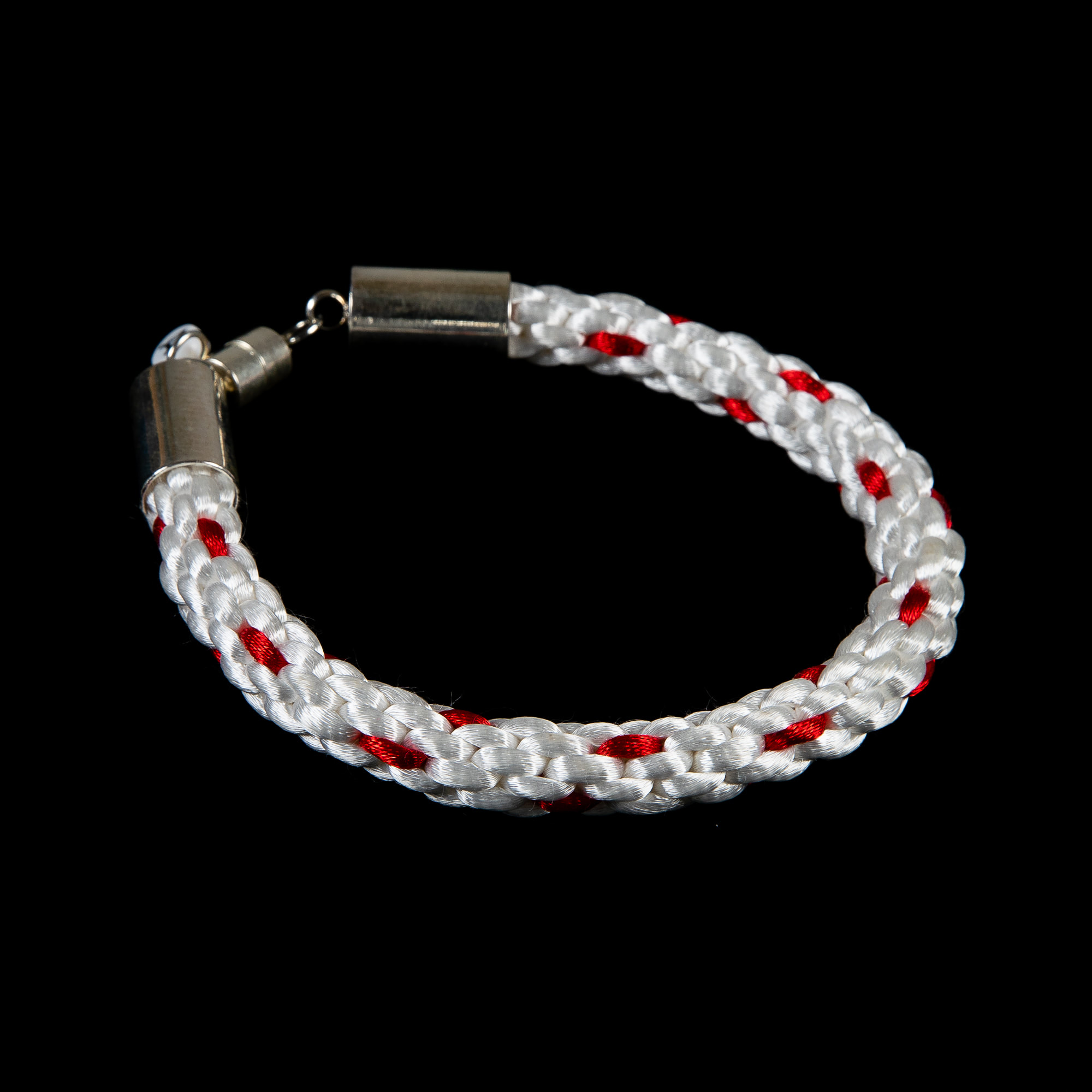 Red and White Kumihimo Bracelet by Adrienne Belafonte ...
 Adrienne Belafonte Biesemeyer
